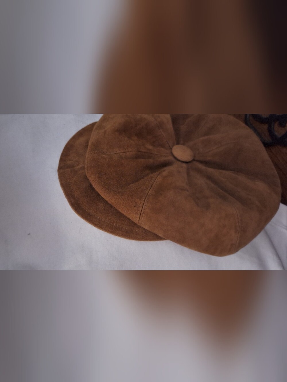 J. Peterman newsboy Hat UNISEX 100% Genuine Leather ITALY. SIZE L. Vintage🤎